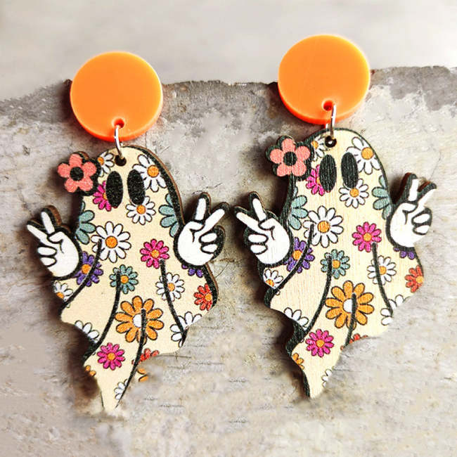 Cute Halloween and Thanksgiving Wooden Earrings