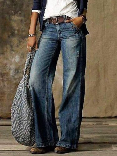 Wide-Leg Jeans Trousers