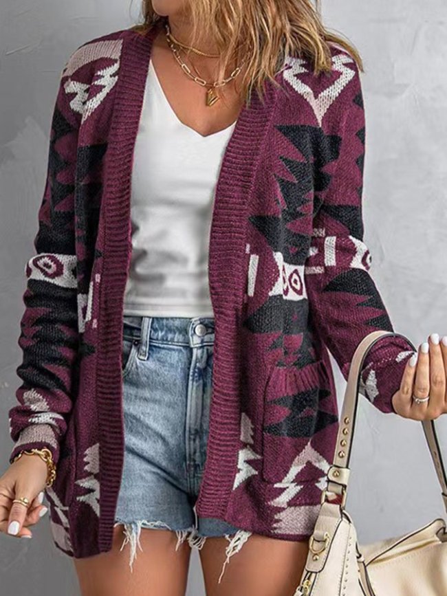 Retro Ethnic Loose Cardigan Sweater