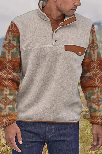 Casual Stitching Western Sweatshirt