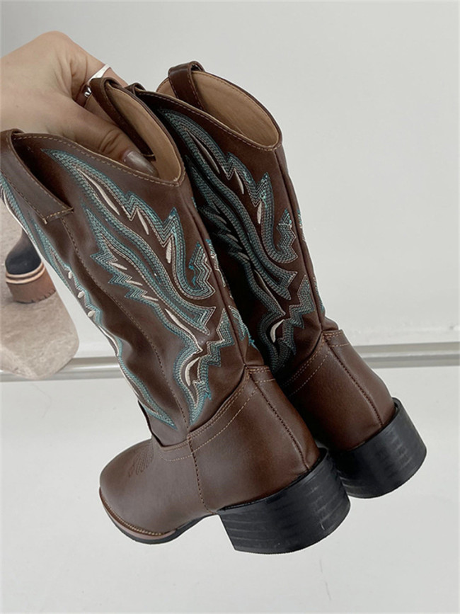 Classic Embroidered Western Cowgirl Boots