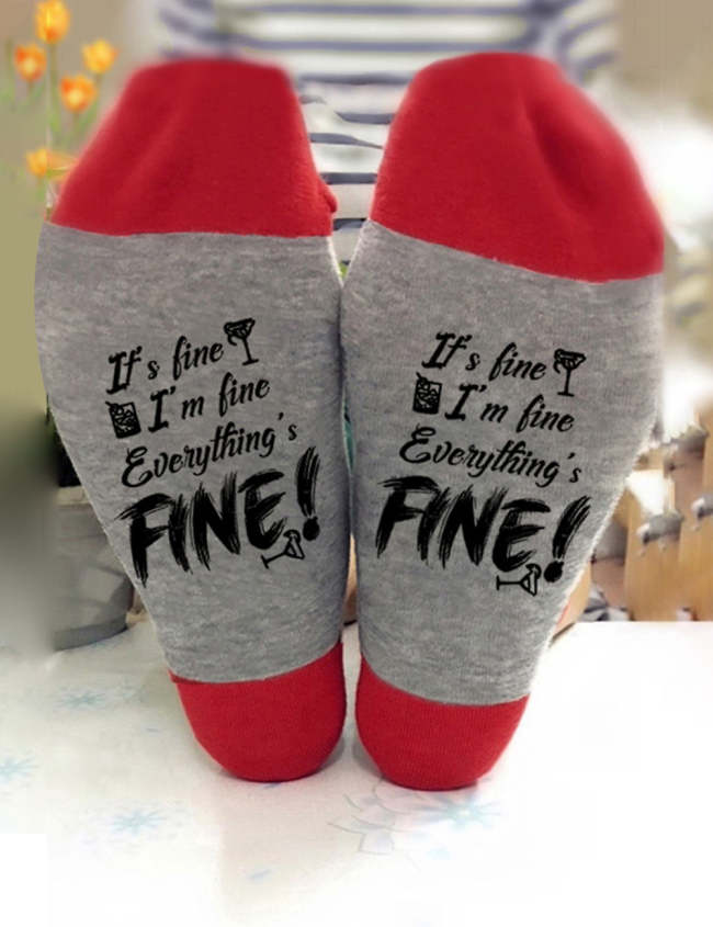Hot Sale It's Fine I'm fine Everything Fine Socks