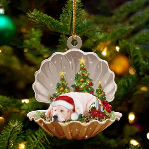 Golden Retriever3-Sleeping Pearl in Christmas Two Sided Ornament