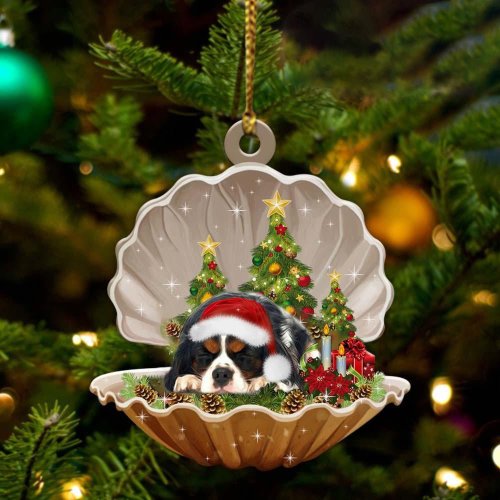 Cavalier King Charles Spaniel3-Sleeping Pearl in Christmas Two Sided Ornament