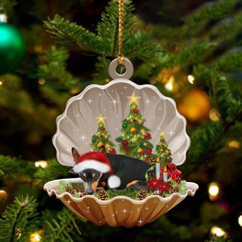 Miniature Pinscher-Sleeping Pearl in Christmas Two Sided Ornament