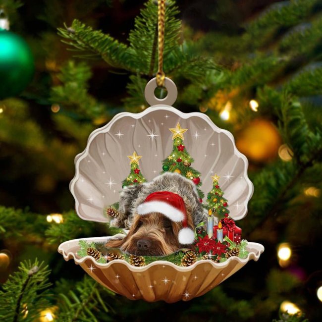 Italian Spinone3-Sleeping Pearl in Christmas Two Sided Ornament