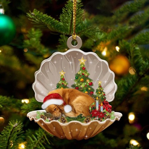 Golden Retriever-Sleeping Pearl in Christmas Two Sided Ornament