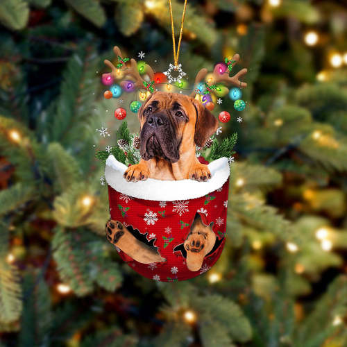 Bullmastiff 2 In Snow Pocket Christmas Ornament