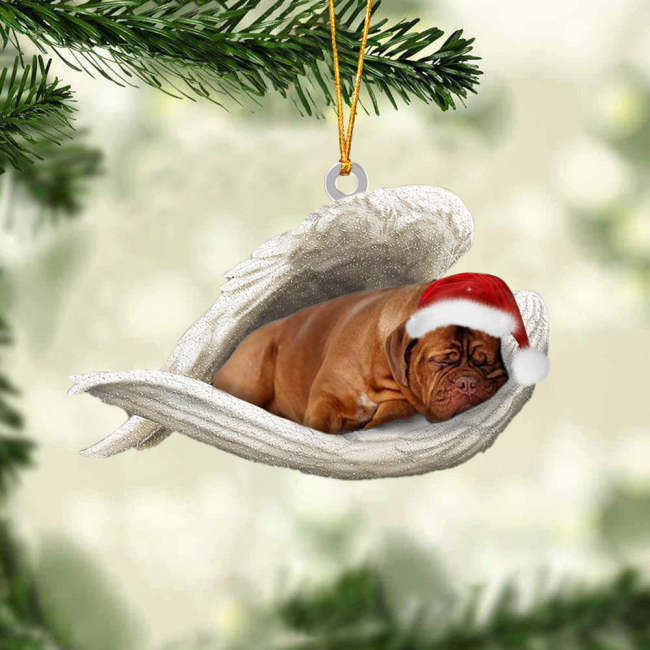 Dogue de Bordeaux Sleeping Angel Christmas Ornament