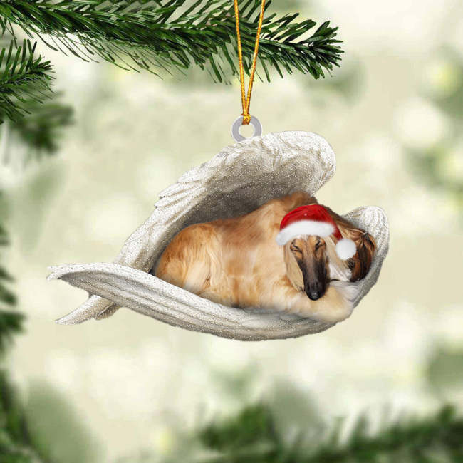 Afghan Hound Sleeping Angel Christmas Ornament