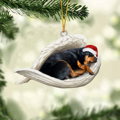 Rottweiler Sleeping Angel Christmas Ornament