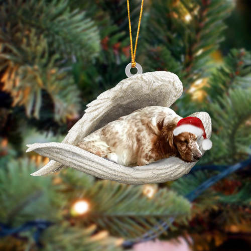 English setter Sleeping Angel Christmas Ornament