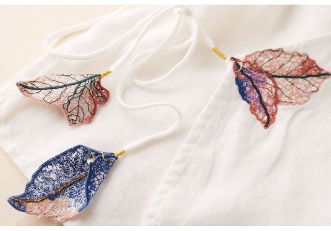 Women's Vintage Embroidery Lace Up Cotton Linen Shirt