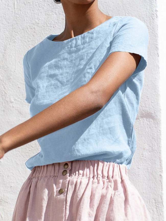 Women's Cotton Casual Short Sleeve Top