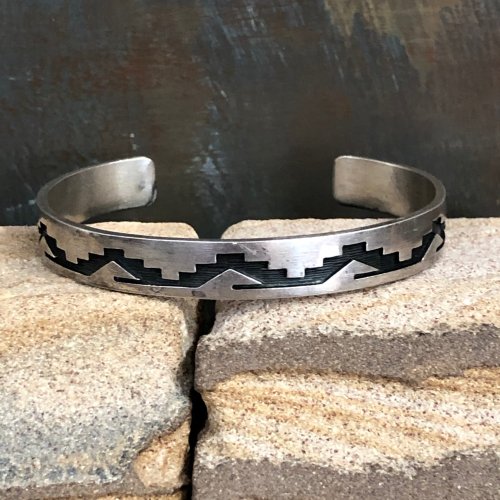 Sterling Silver Overlay Cuff Bracelet Southwestern