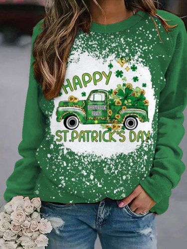 Women's St. Patrick's Day Round Neck Long Sleeve Sweatshirt