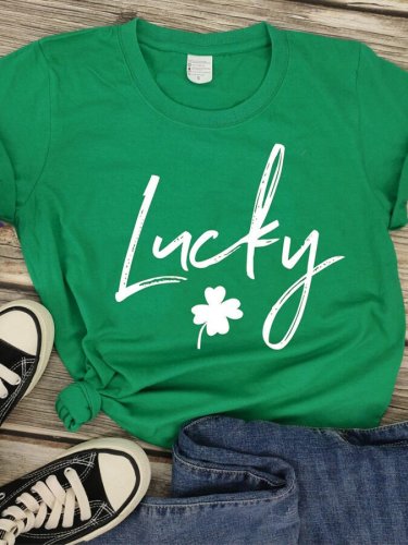 Women's St. Patrick's Day LUCKY Short Sleeve T-Shirt