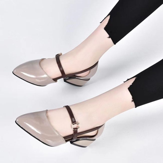 Pointed Toe High Heel Leather Shoes Air Hollow Pumps Soft Leather