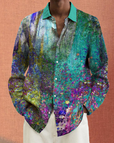 Men's Prints long-sleeved fashion casual shirt 5614