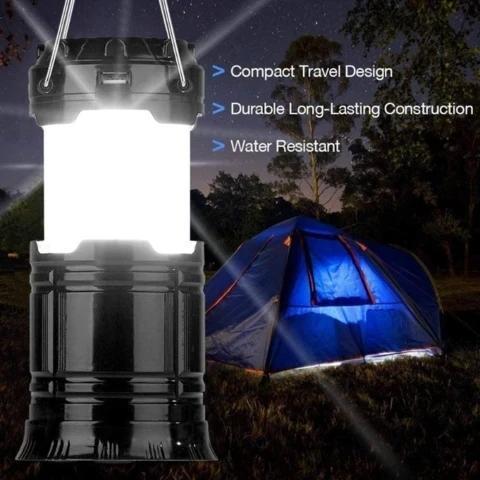 3-in-1 Camping Lantern，Portable Outdoor LED Flame Lantern Flashlight