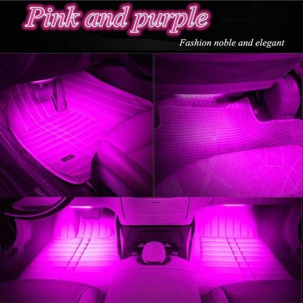 Car Interior RGB LED  Light Lamp Strip with Wireless IR Remote Control