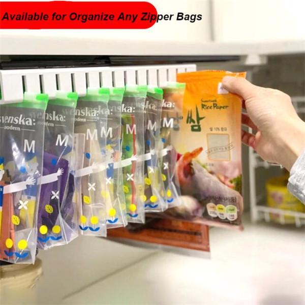 Refrigerator Slide-out Zip Food Storage Bags Holder Organizer