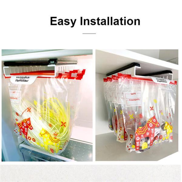 Refrigerator Slide-out Zip Food Storage Bags Holder Organizer
