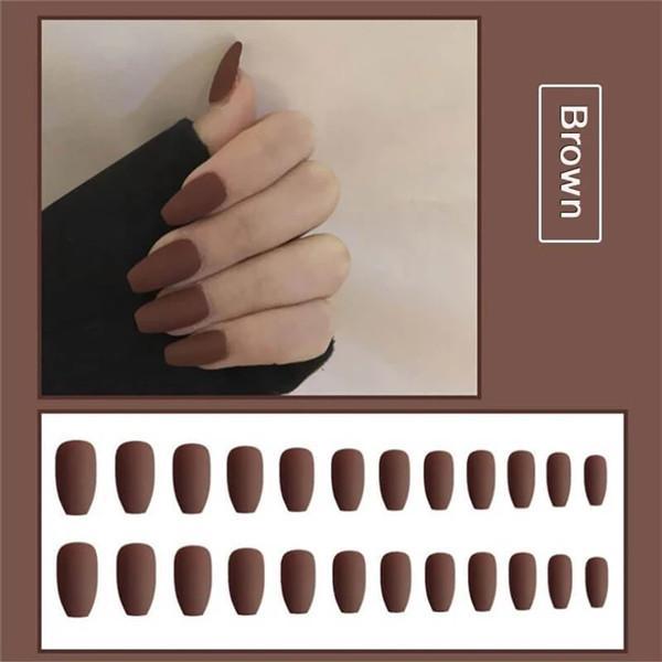 1min Style Change Reusable Matte Wearing Manicure Fake Nails(24PCS)