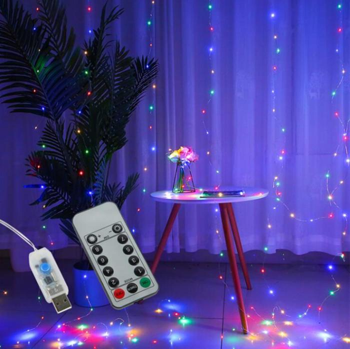 Christmas Smart Custom LED Decorative Rainbow Curtain Lights