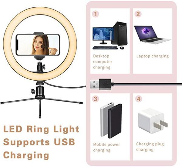 10  LED Ring Light with Tripod Stand & Phone Holder