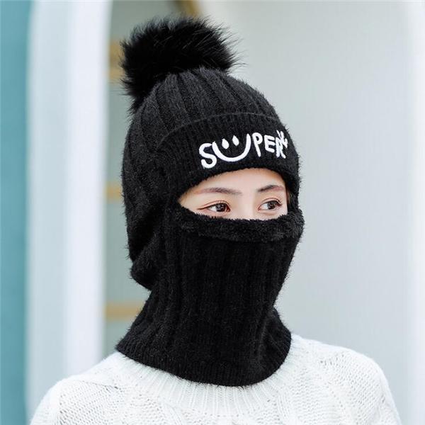 Women Knitted Winter Hat Warm Mask Hats