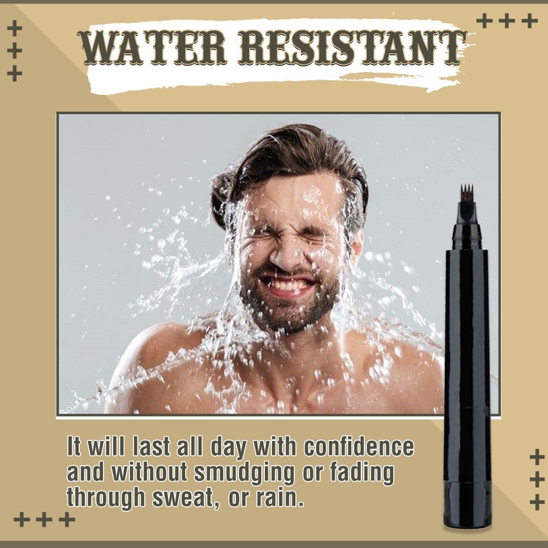 4-Punkt Augenbrauen & Bart Stift - Wasserfeste Füllung Für Natürliche Haare, Langzeit-Halt
