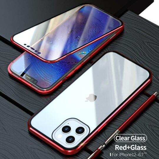 2021 Upgraded Two Side Tempered Glass Magnetic Adsorption Phone Case for iPhone 12