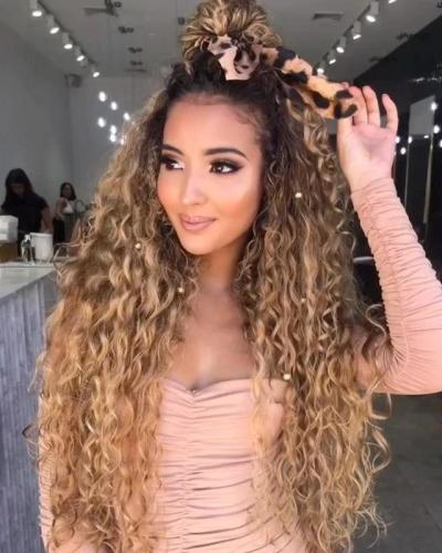 Long Curly Blonde Wig Natural Daily Wear
