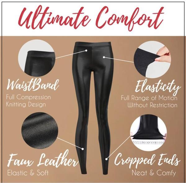 Women Stretch-Fit Faux Leather Pants