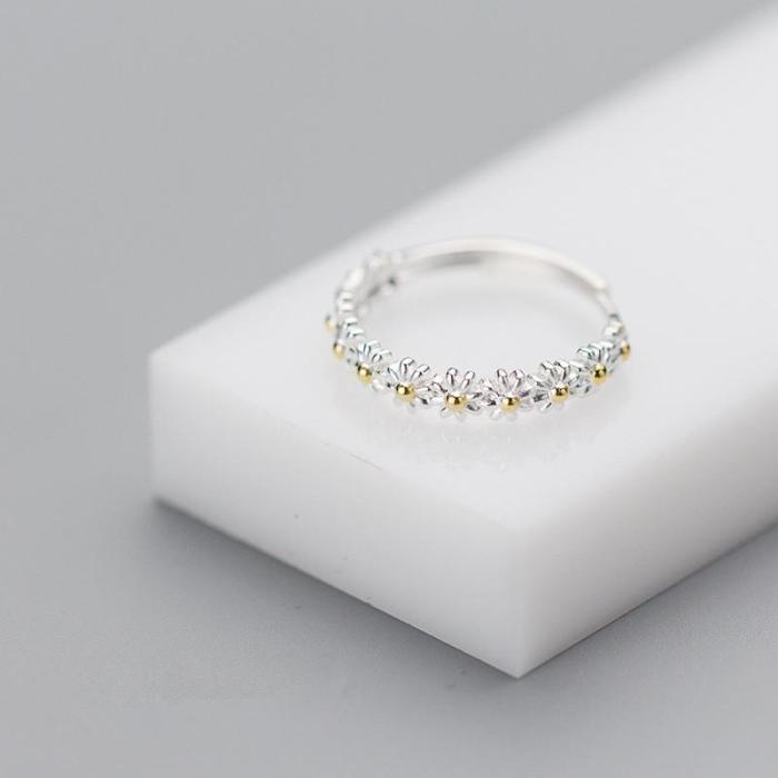 Minimalist Daisy Ring - Adjustable Ring Gifts For Her