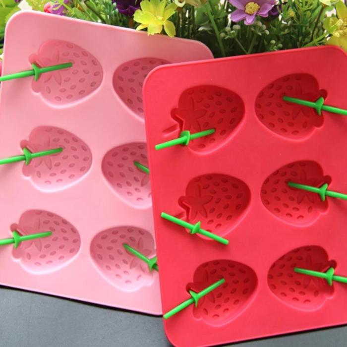 3D Strawberry Silicone Ice Tray Mold