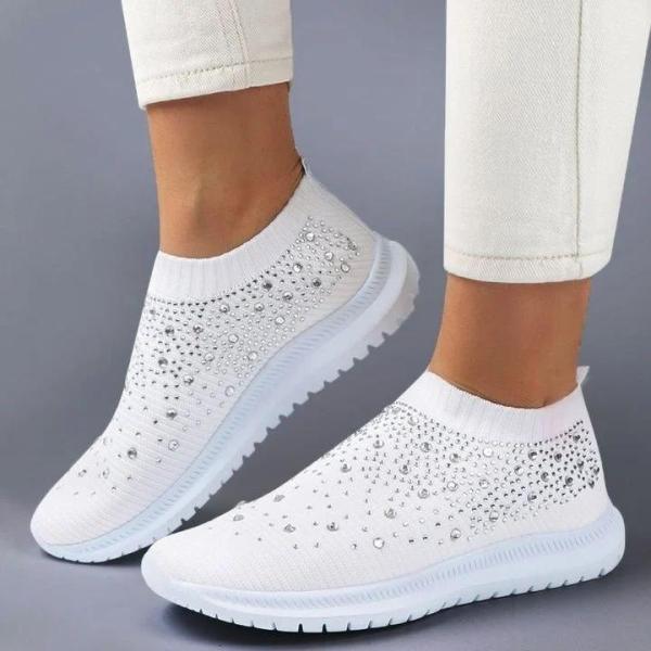 US$ 31.99 - Women's Crystal Breathable Orthopedic Slip On Walking Shoes - www.maicei.com