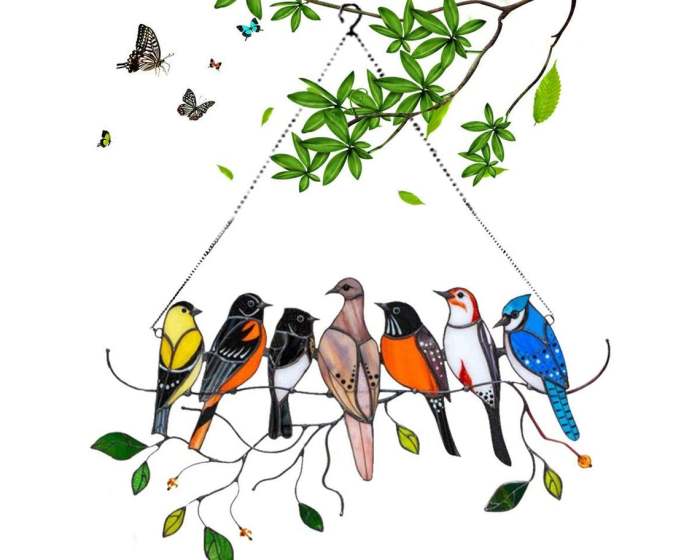 🎁The best Christmas Gift-Birds Stained Window Panel Hangings🐦