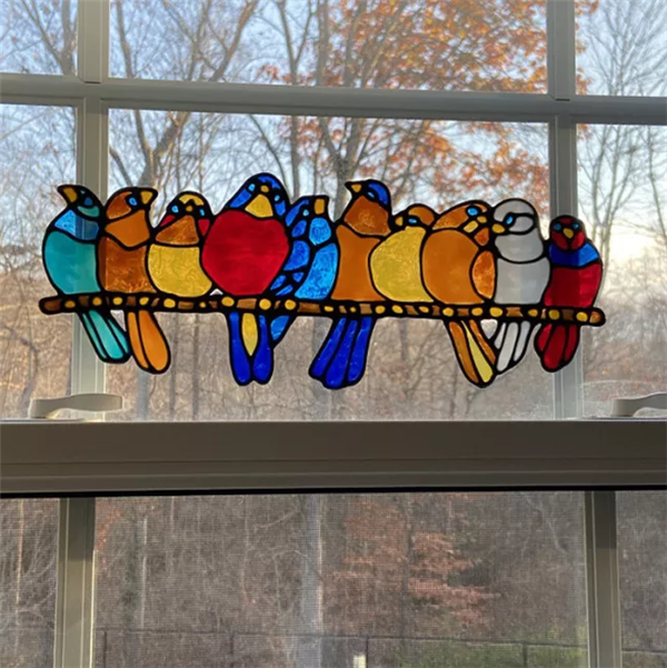 Last Day Special Sale 🐦The Best Mother's Day Gift-Birds Stained Window Panel Hangings🎁