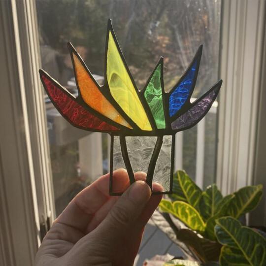 Suncatcher Stained Agave Plante