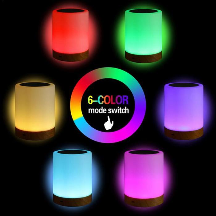 6 Colors Light adjustable Night Touch Lamp