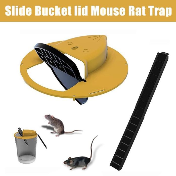 Auto Reset Flip Slide Bucket Lid Mouse/Rat Trap