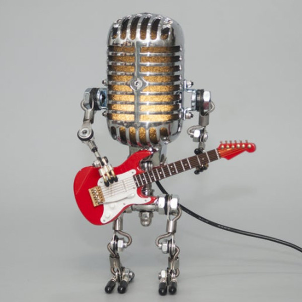Microphone Robot Touch Dimmer Lamp