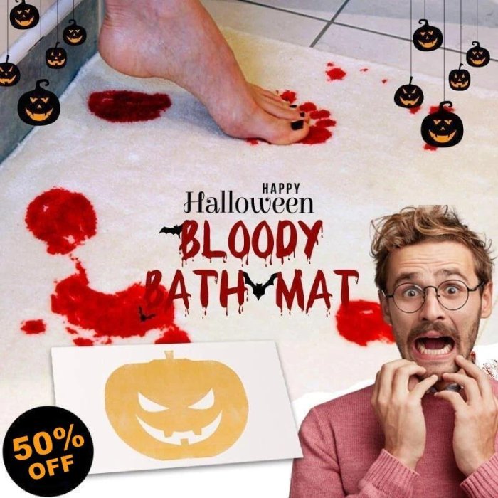 Halloween Bloody Color Changing Bath Mat