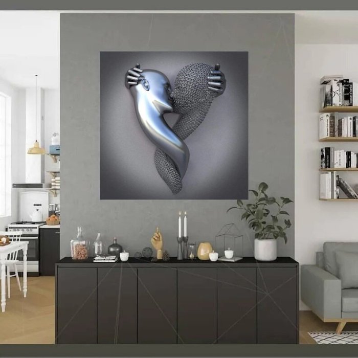 Love Heart Gray-3D Art Wall Decor