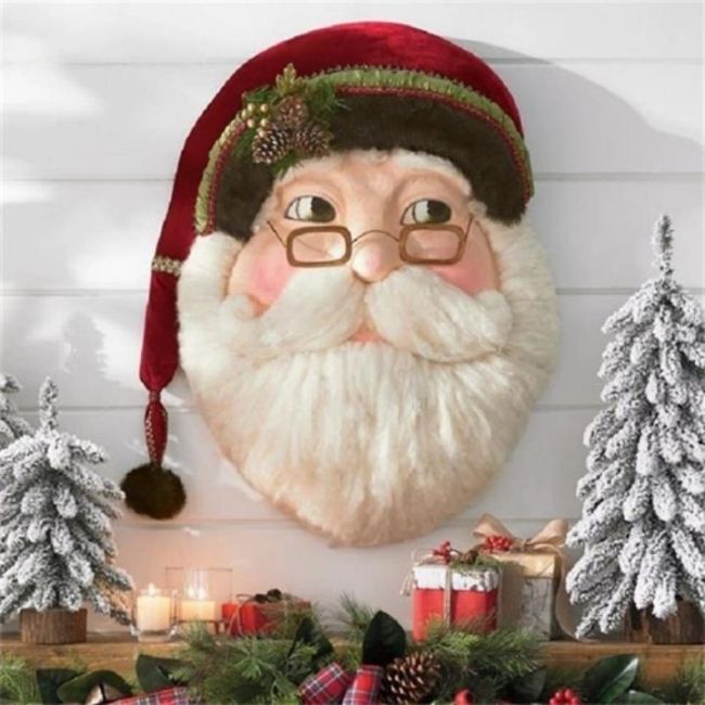Wooden Santa Claus Wreath