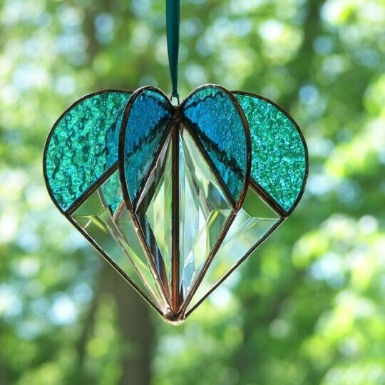 Stained Heart-shaped Suncatcher-The Best Gift
