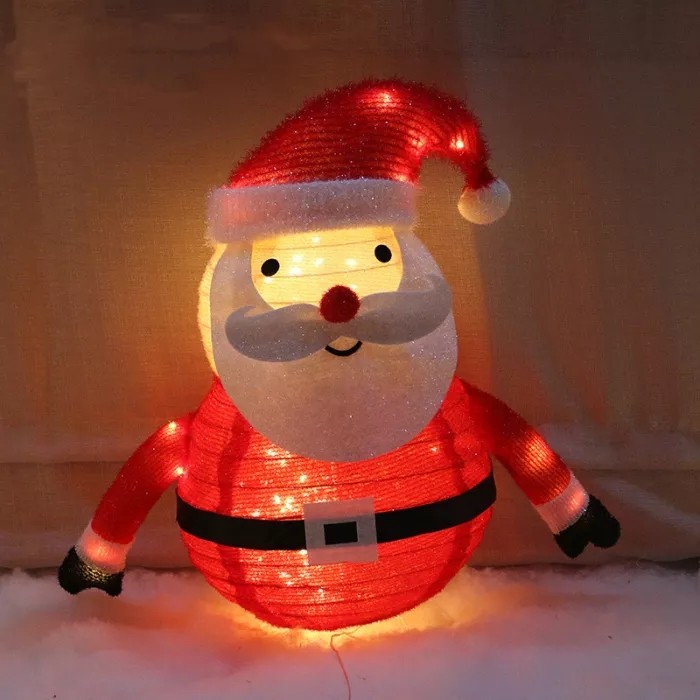 Fluffy foldable / pop-up Christmas snowman and Santa Claus Christmas indoor and outdoor decoration