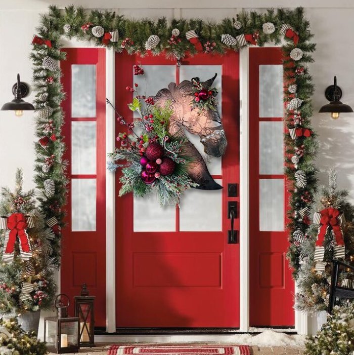 🔥Christmas Dressage Wood Horse Head Door Hanger🔥(CHRISTMAS SALE)